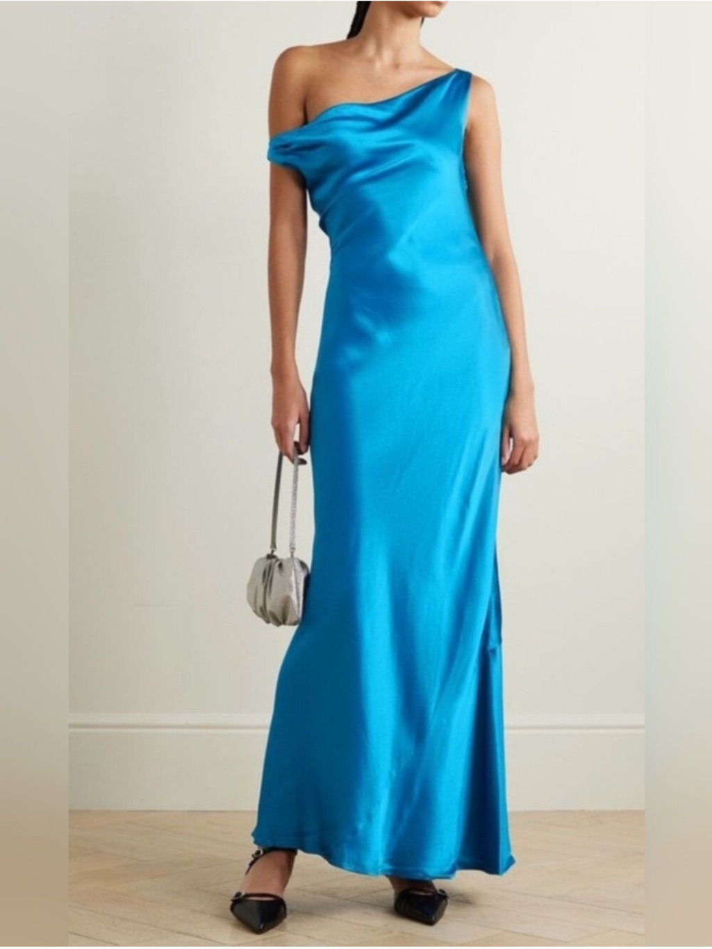 Staud Ashanti One Shoulder Blue Dress Size Xs Nwt